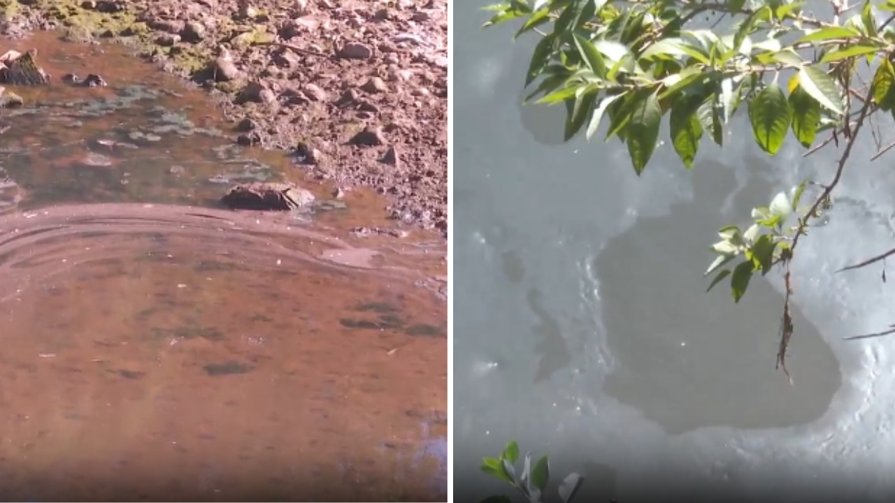 Sabará investiga mancha de óleo no Rio das Velhas, principal curso d'água de BH