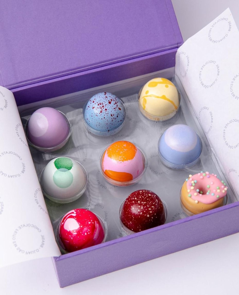 Caixa de bombons da Mica Chocolates, marca da empreendedora Michelle Kallas | Foto: Divulgação