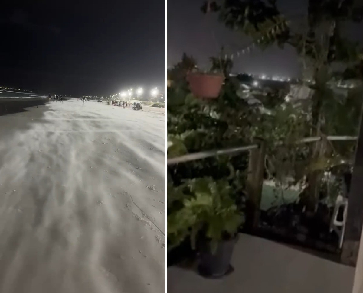 Fortes rajadas de vento assustam moradores em Cabo Frio; chegam a 70 km/h