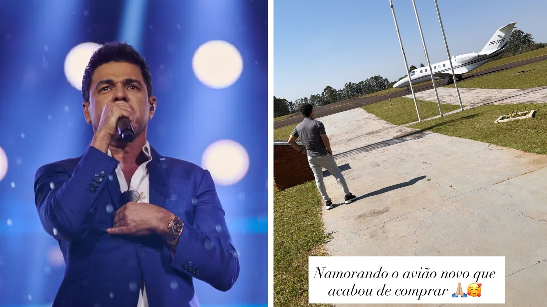 Mais de R$ 10 milhões e luxuoso: veja detalhes de jatinho que Zezé Di Camargo se deu por aniversário de 64 anos