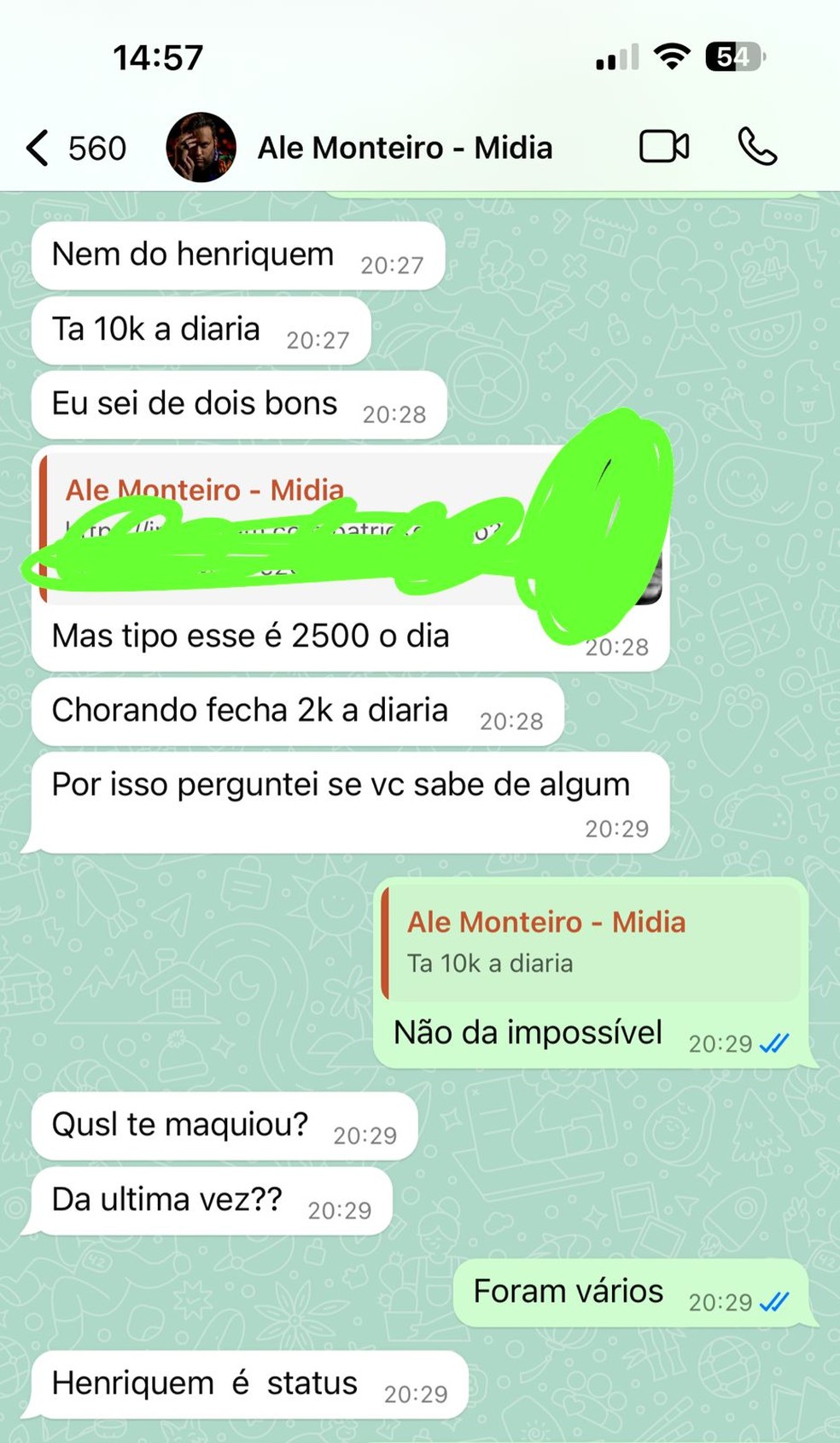 Ale cobrava mais de R$ 10 mil pela maquiagem da designer — Foto: Arquivo pessoal