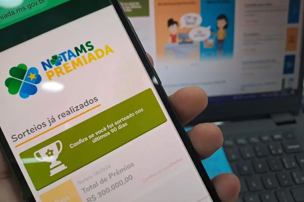 Site oficial do programa Nota MS Premiada. — Foto: Jéssica Benitez/TV Morena