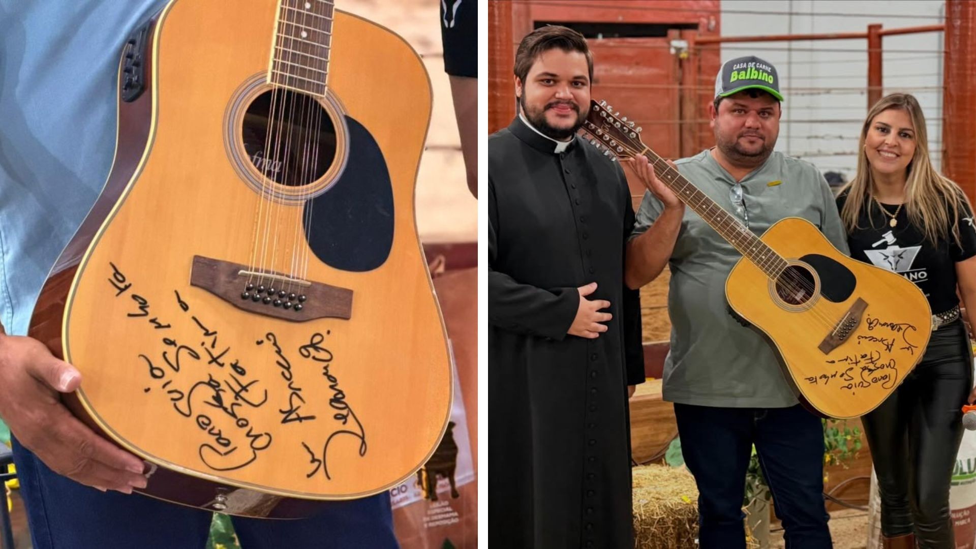 Violão do cantor Leonardo é arrematado por R$ 20 mil em leilão beneficente
