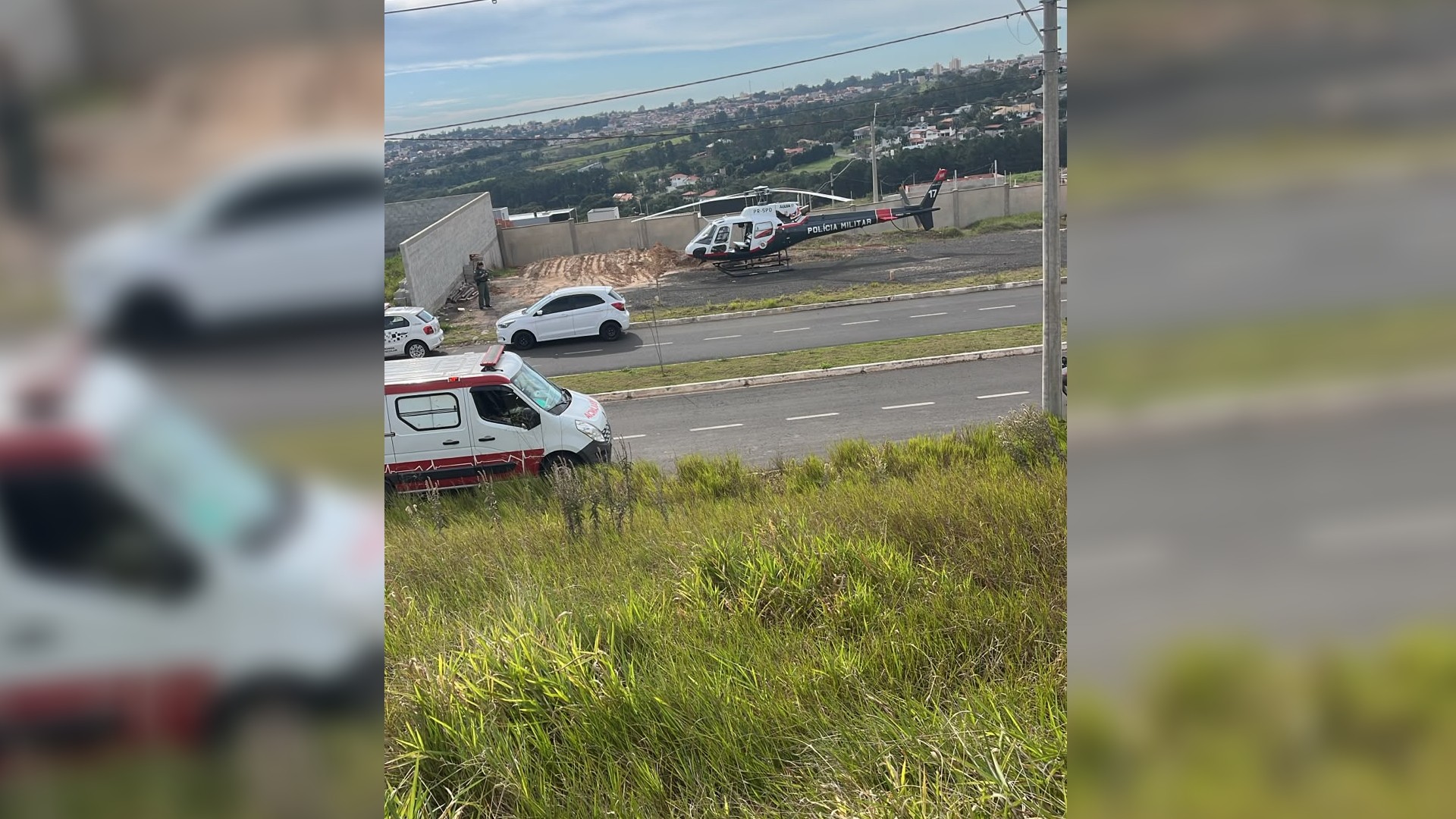 Paraquedista é socorrido pelo helicóptero Águia em Boituva