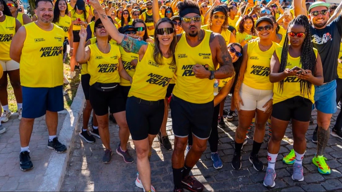 Naldo Run: cantor anima atletas em corrida de rua em Magé; VÍDEO