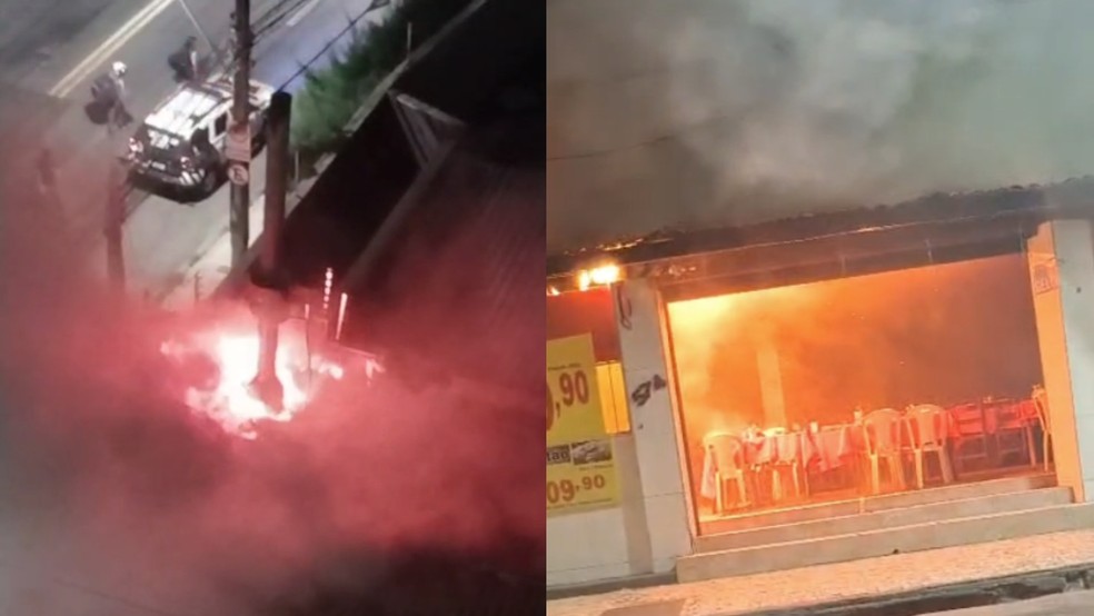 O Corpo de Bombeiros Militar do Estado do Ceará (CBMCE) atendeu, na noite desta segunda-feira (14), a uma ocorrência de incêndio — Foto: Reprodução