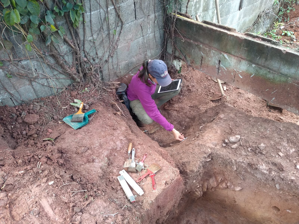 Escavação realizada no Sítio Morumbi em 2022 — Foto: Reprodução