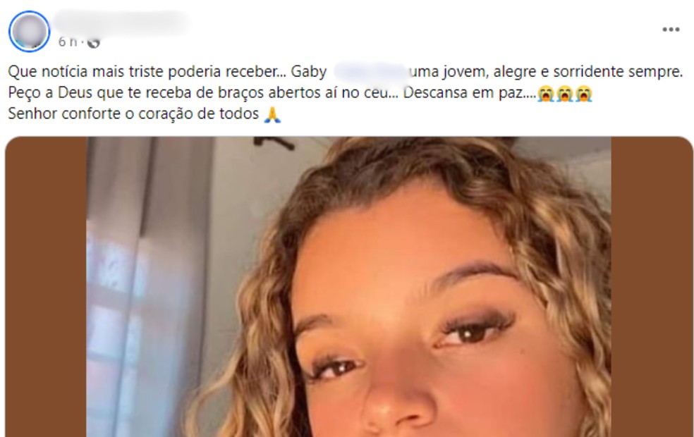 Amigos lamentam morte de Gabriela Eloá após acidente com narguilé em Andradina (SP) — Foto: Reprodução/Facebook