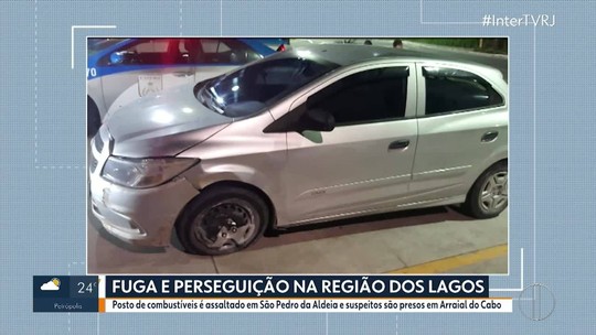 Três pessoas são presas por roubo a posto de combustíveis na RJ-140, em São Pedro da Aldeia - Programa: RJ Inter TV 1ª Edição 
