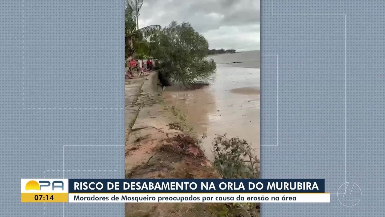 Erosão ameaça orla da praia do Murubira em Mosqueiro, ilha de Belém