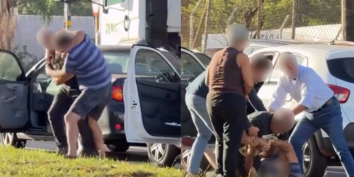 VÍDEO: homens trocam socos durante briga de trânsito em avenida de Bauru