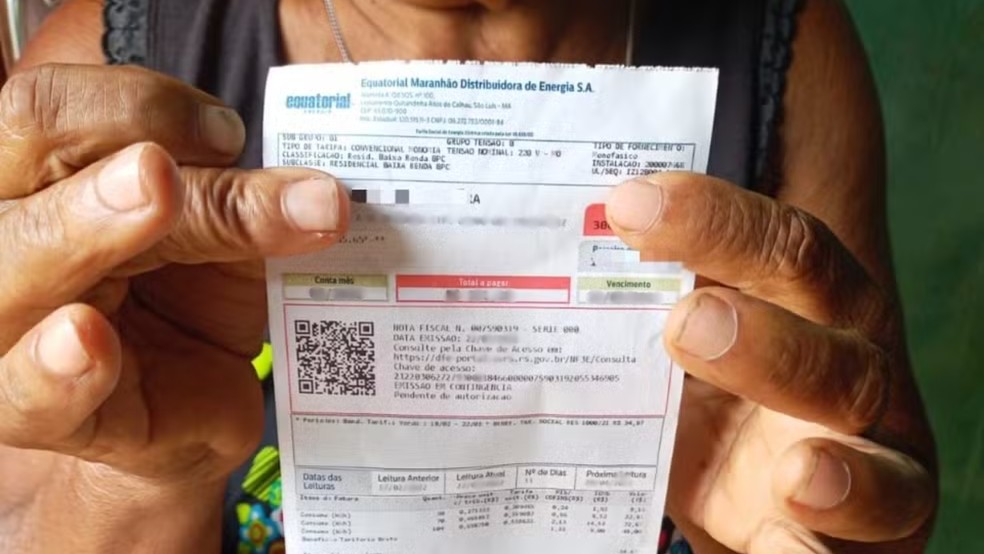 Conta de energia da Equatorial, no Maranhão — Foto: Divulgação