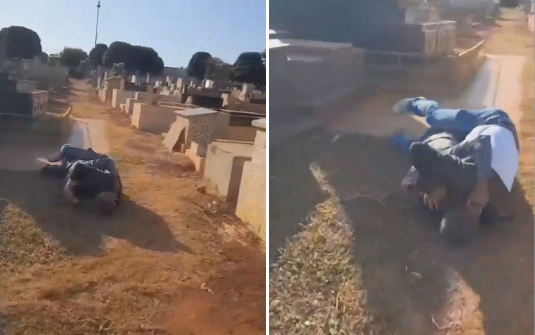 Advogado rola no chão de cemitério durante briga com pedreiro por causa de dívida; vídeo 