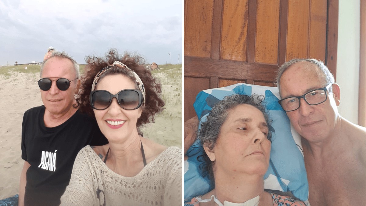 Mulher com mesma doença de Lito perde movimento e fala, e marido larga emprego para cuidar dela: 'minha esperança é que ela desperte'