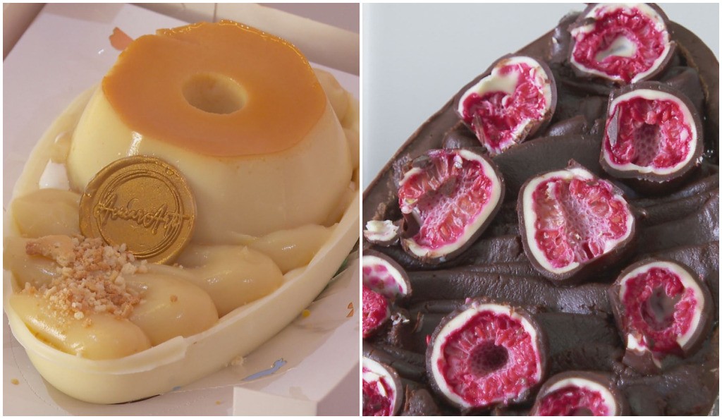 Ovos de Páscoa de bombom de framboesa, pudim e até junto com donuts: criatividade atrai clientes