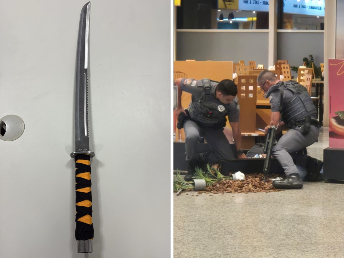 Homem imobilizado após entrar com espada em aeroporto de SP estava em surto psicótico