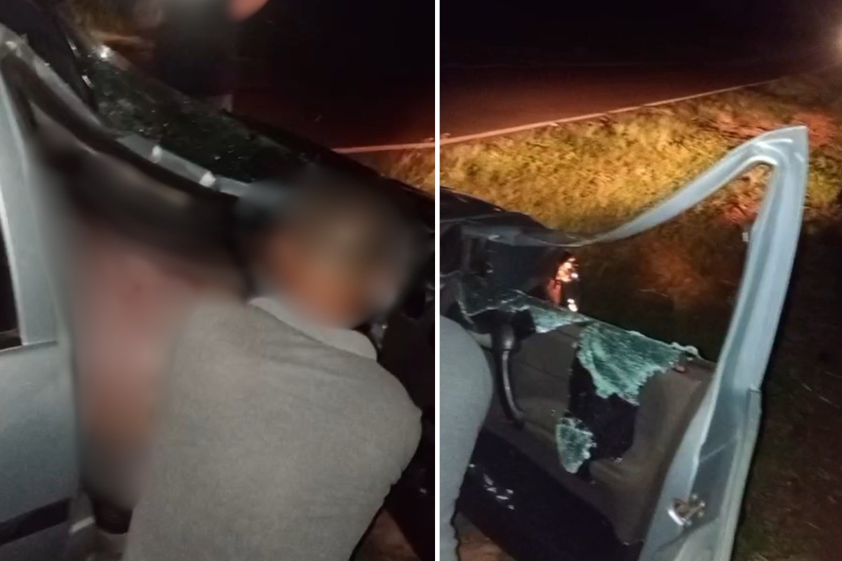 Carro bate em vaca solta na rodovia SP-613 e deixa dois feridos em Rosana