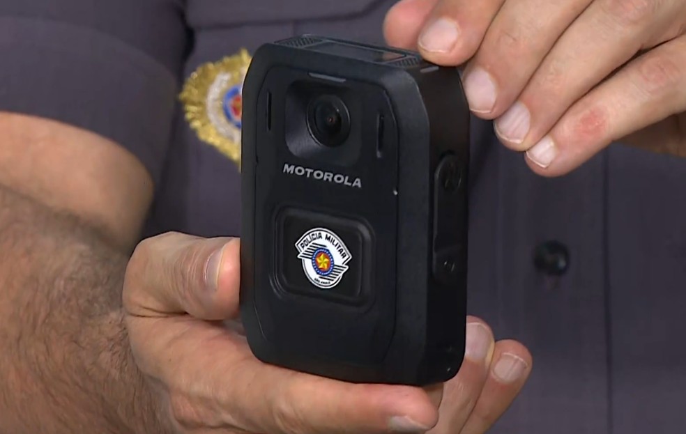 Novo modelo de câmera da PM de SP — Foto: Reprodução