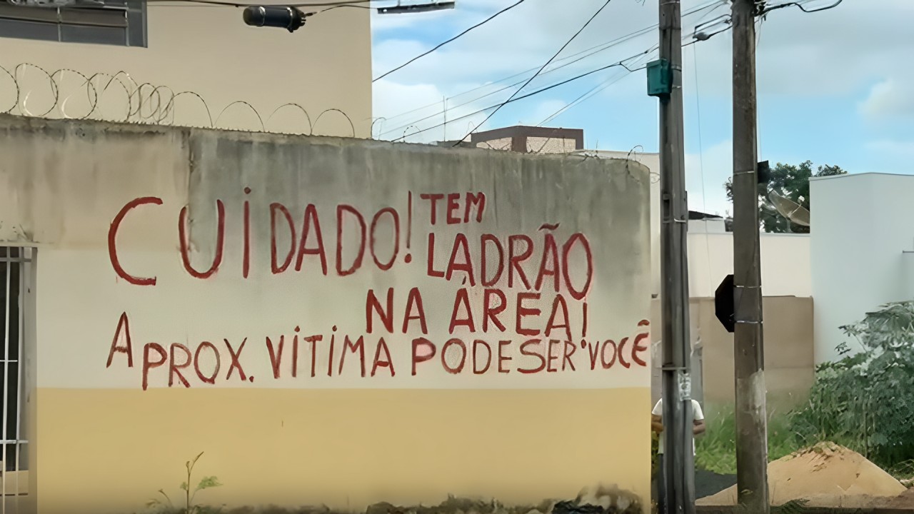 Idoso que escreveu no muro alerta sobre ladrões a vizinhos diz que Polícia Militar foi ao local e prometeu reforço na segurança da região