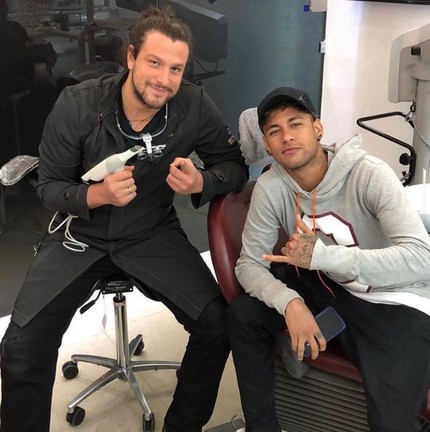 Rafael Puglisi e jogador de futebol Neymar Jr. — Foto: Redes sociais
