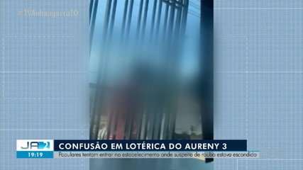 Populares tentam capturar suspeito de roubo dentro de lotérica em Palmas; entenda