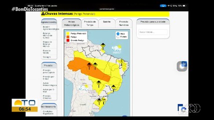 Previsão do tempo: Tocantins tem alerta de chuvas fortes