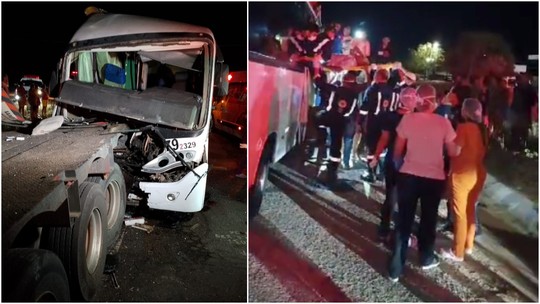 Micro-ônibus com pacientes colide com carreta e deixa feridos - Foto: (Corpo de Bombeiros/ Arquivo pessoal)