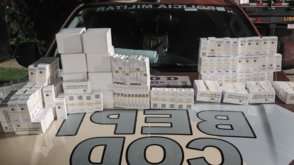 Mais de 1.500 anabolizantes são apreendidos pela polícia em Ipaumirim, no interior do Ceará. — Foto: Polícia Militar/ Divulgação