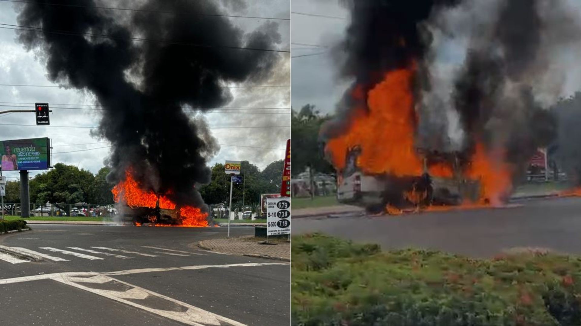 VÍDEO: Van com passageiros pega fogo na BR-010, em Imperatriz; ninguém fica ferido