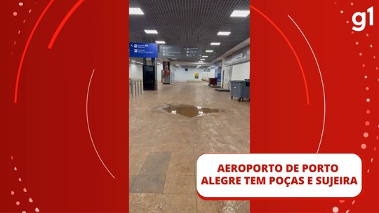 Aeroporto de Porto Alegre já está seco, mas ainda há poças e sujeira - Programa: G1 RS 
