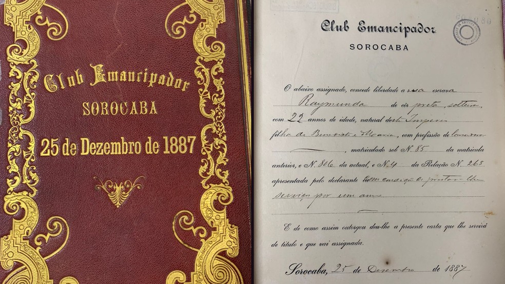 Cartas de alforria usadas para conceder liberdade aos escravos de Sorocaba — Foto: Fabrício Rocha/g1
