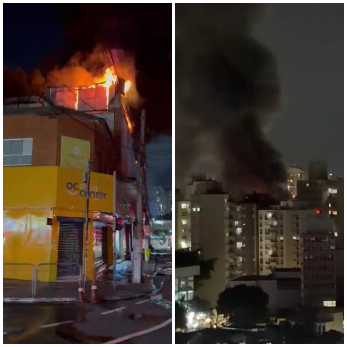 Incêndio de grandes proporções atinge loja no Centro de Santo André, no ABC Paulista