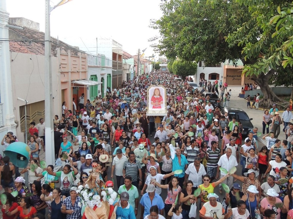 Romaria da Menina Benigna em Santana do Cariri em 2018. — Foto: Reprodução