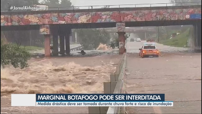 Avenida Marginal Botafogo pode ser interditada durante chuvas fortes