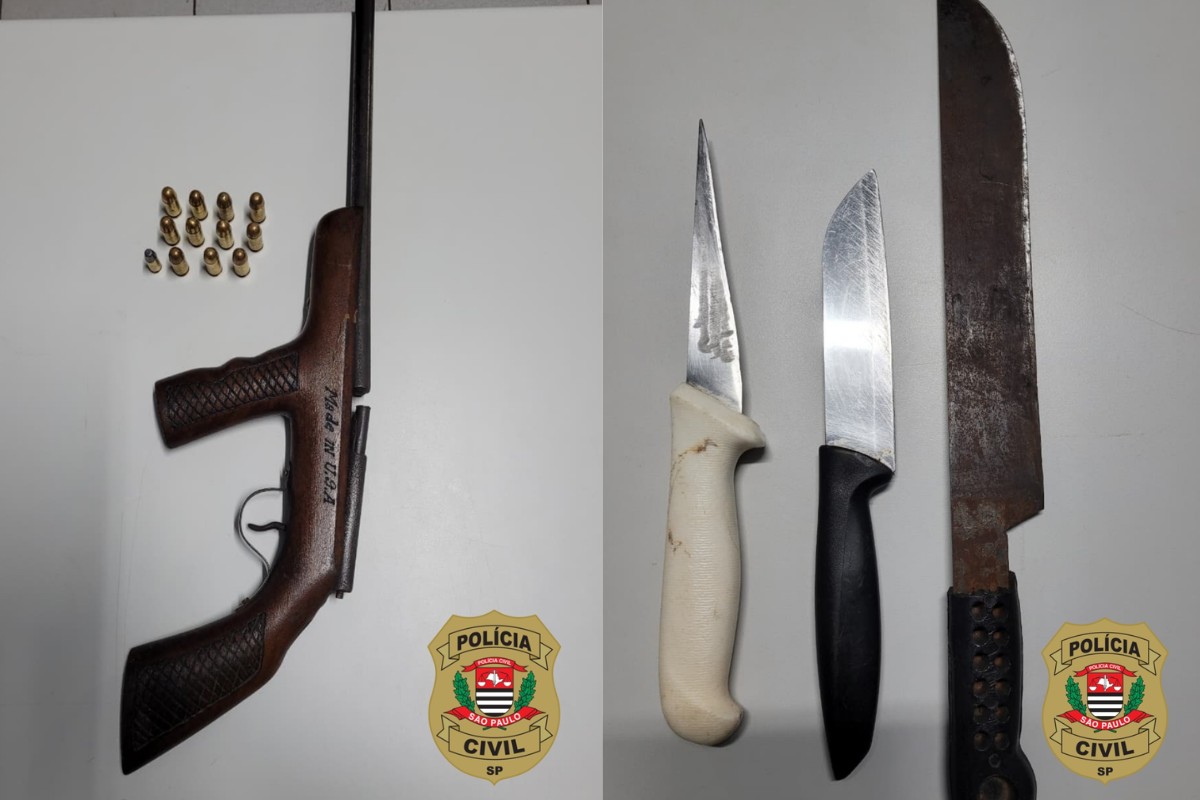 Polícia apreende armas e prende suspeito de furtar casa do vizinho em Caiabu