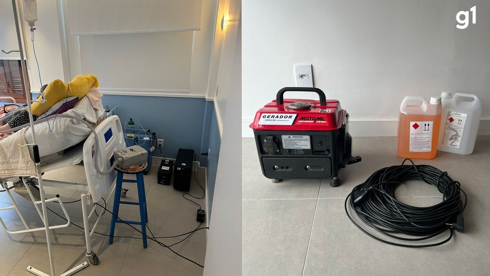 Aparelhos que mantém moradora de Porto Alegre respirando precisam de suporte de energia elétrica 24 horas por dia — Foto: Arquivo pessoal