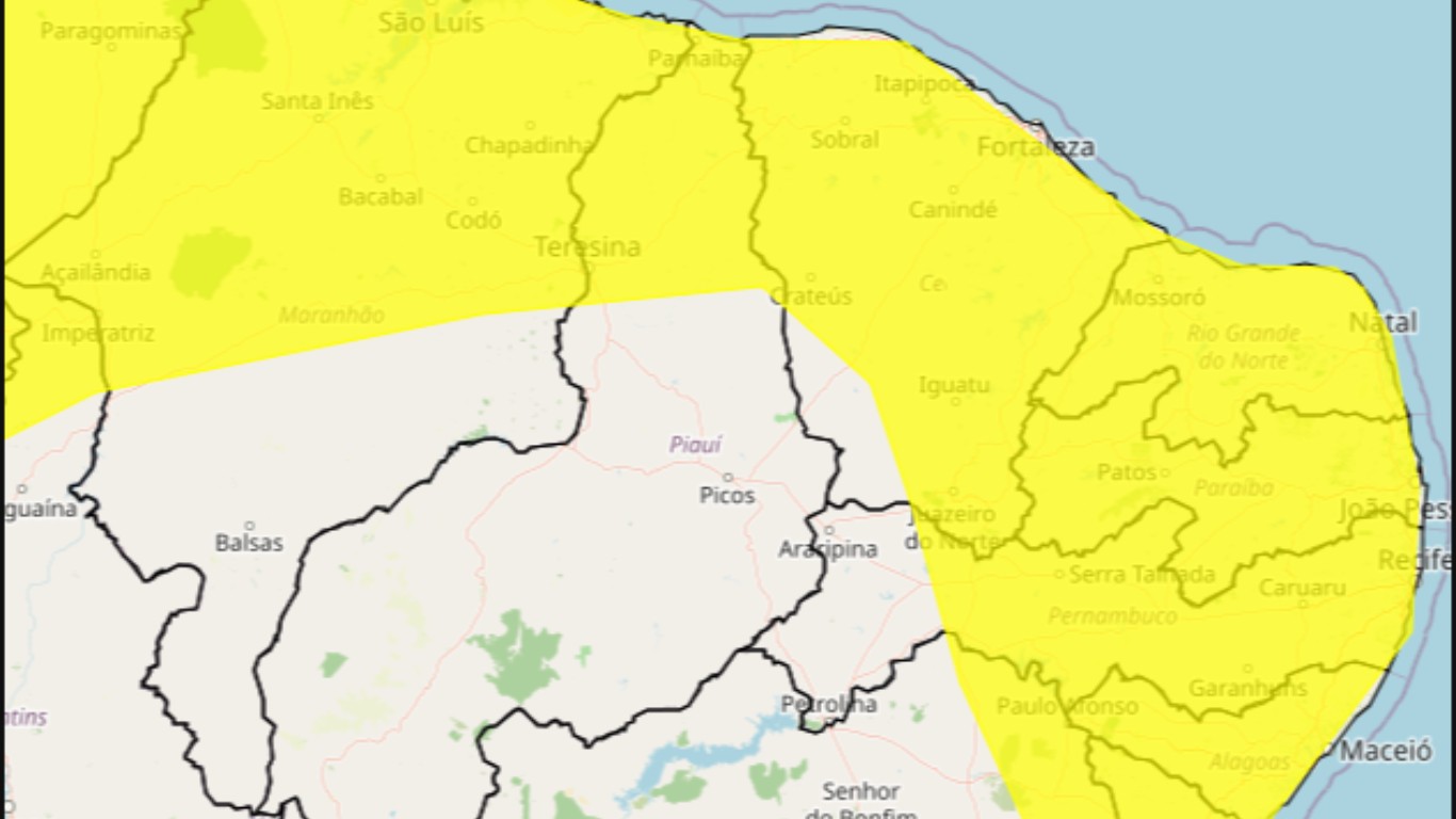 Chuvas intensas no interior de PE: 105 cidades estão em alerta amarelo do Inmet, confira