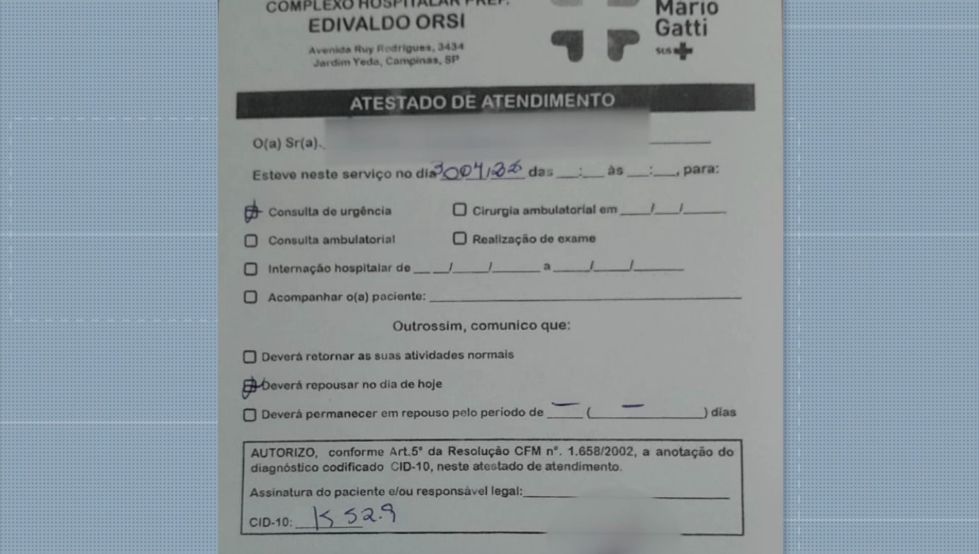 Polícia Civil investiga esquema de venda de falsos atestados médicos com carimbo roubado em Campinas