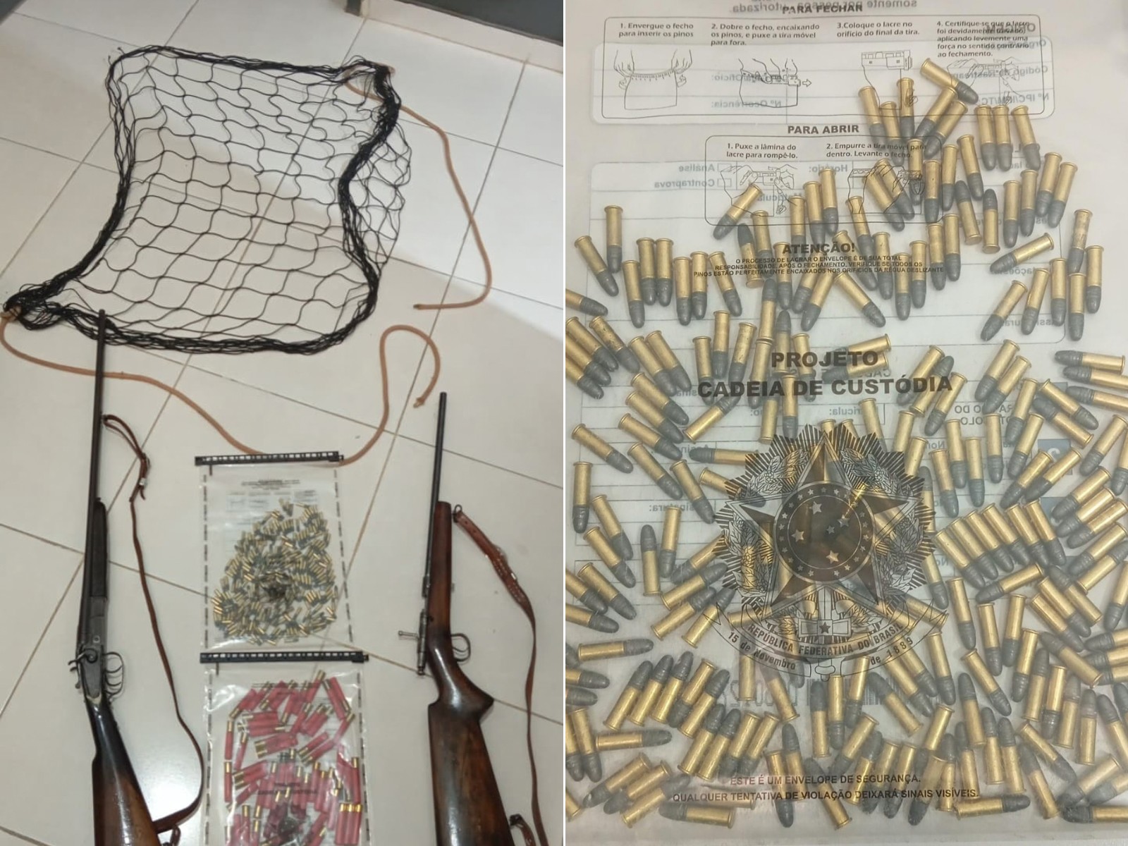 Homem é preso com armas e 285 munições após denúncia de caça ilegal em Ataléia