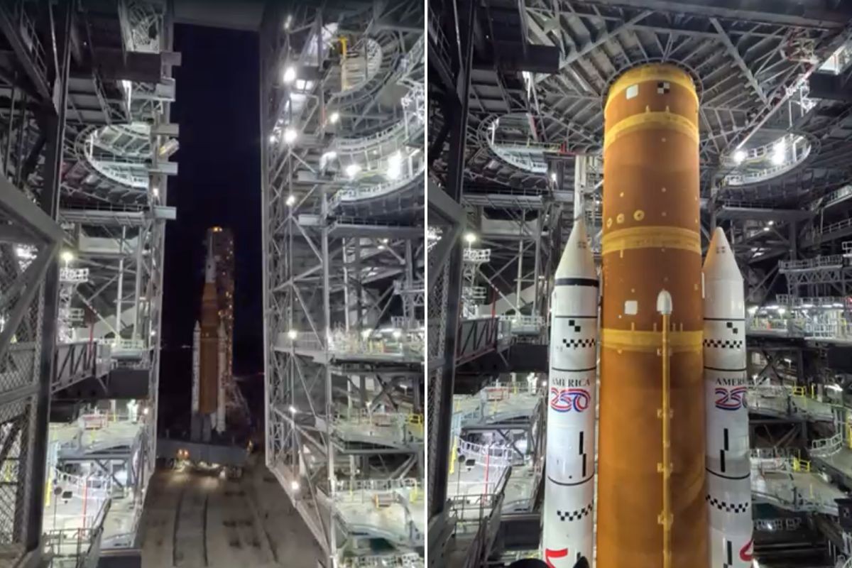 Brasileiro registra foguete da Nasa entrando no maior prédio de um andar do mundo; ASSISTA