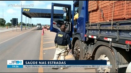 Ação oferece atendimento de saúde para caminhoneiros que passam pela BR-153