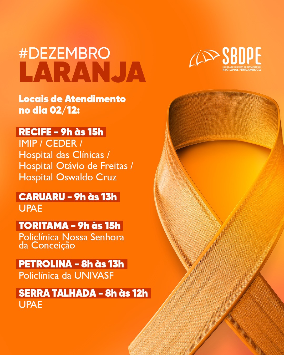 Sociedade Brasileira de Dermatologia realiza ação gratuita no sábado (2) em Caruaru, Toritama e Serra Talhada