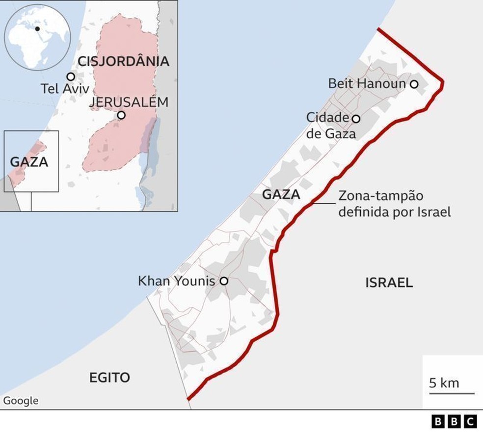 Faixa de Gaza em mapas: como é a vida no território palestino