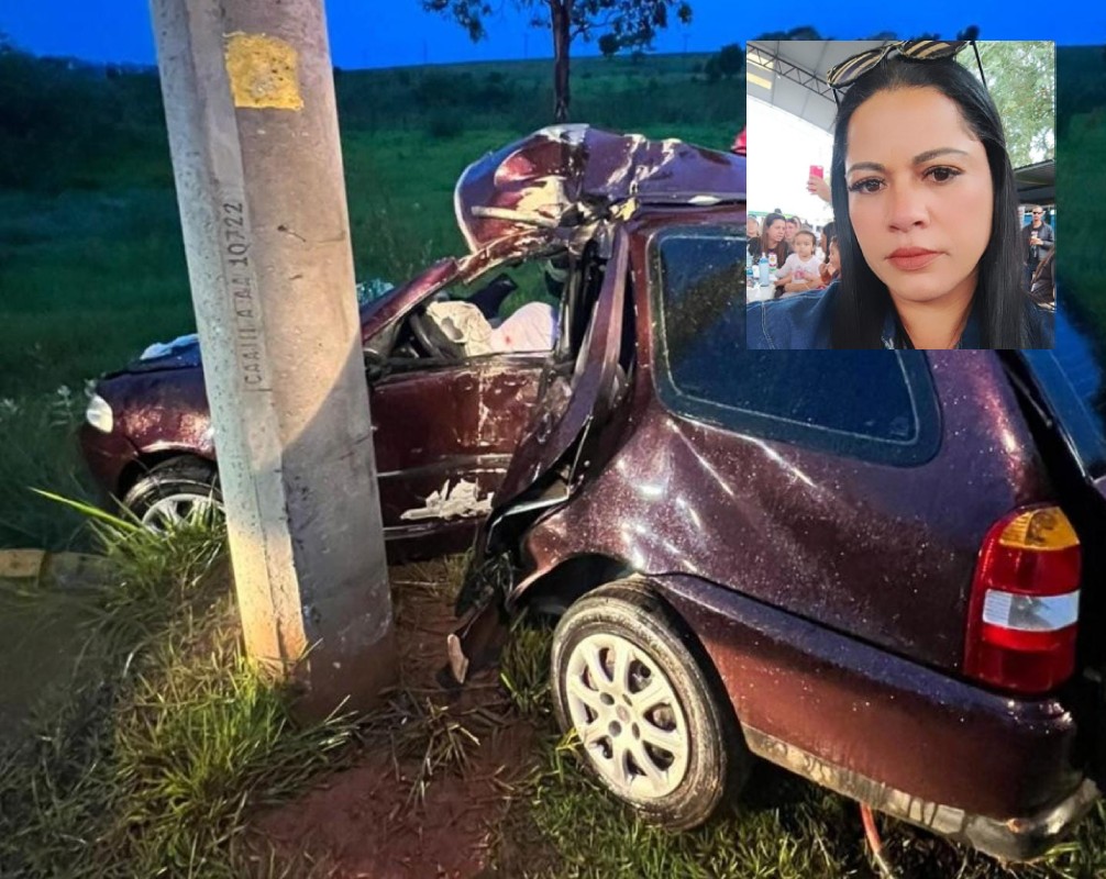 Mulher morre após bater carro em poste na estrada que liga Fernão a Gália