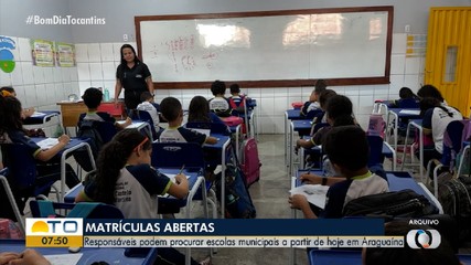 Matrículas para alunos das escolas municipais de Araguaína começam nesta terça-feira (2)