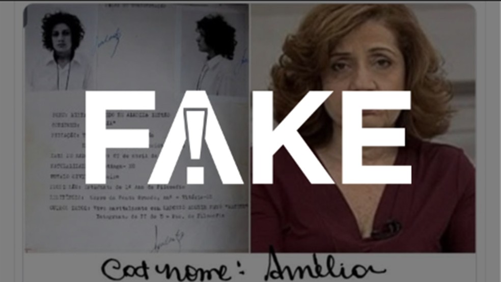 É #FAKE que Miriam Leitão foi presa por assalto a banco e anistiada — Foto: Reprodução