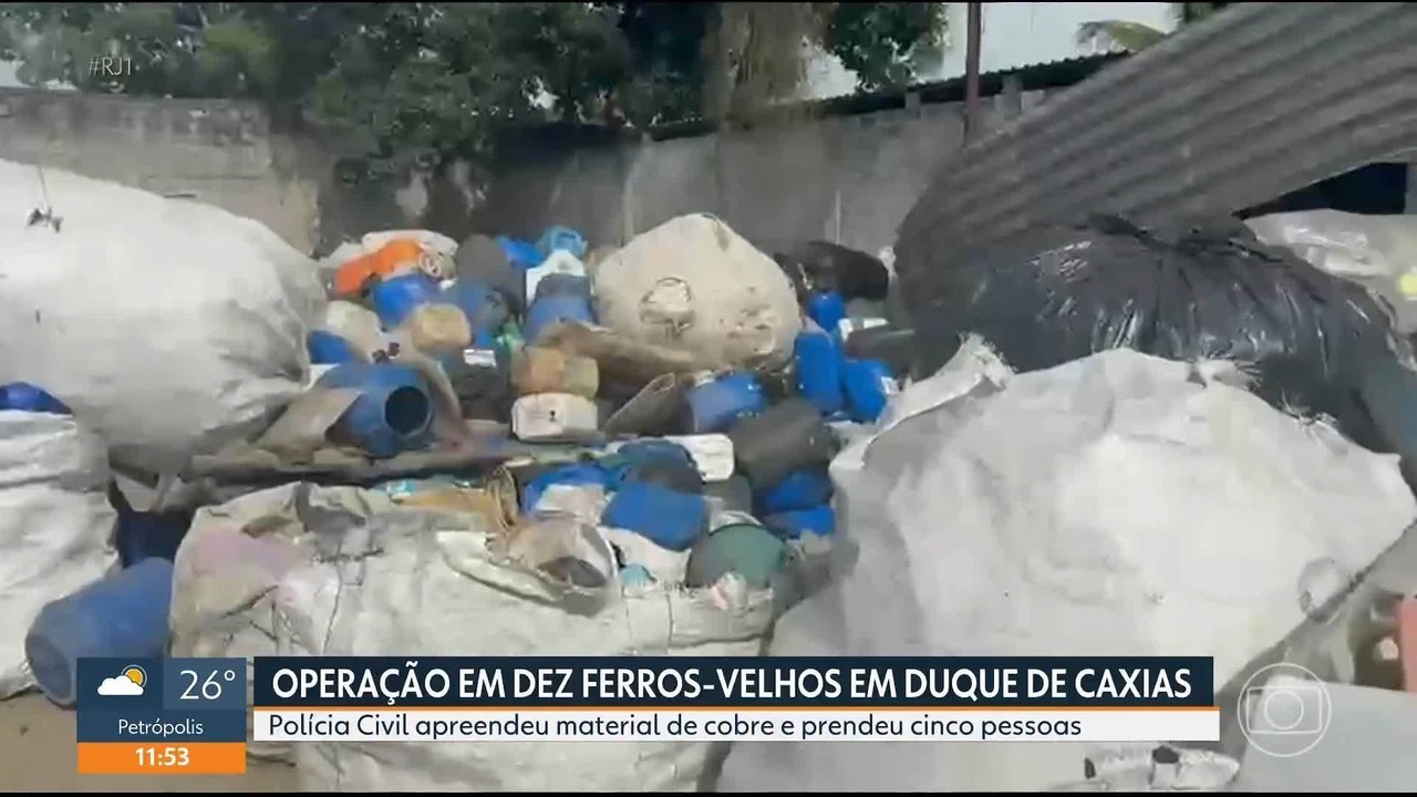 Polícia prende 5 em operação em ferros-velhos em Duque de Caxias, na Baixada Fluminense