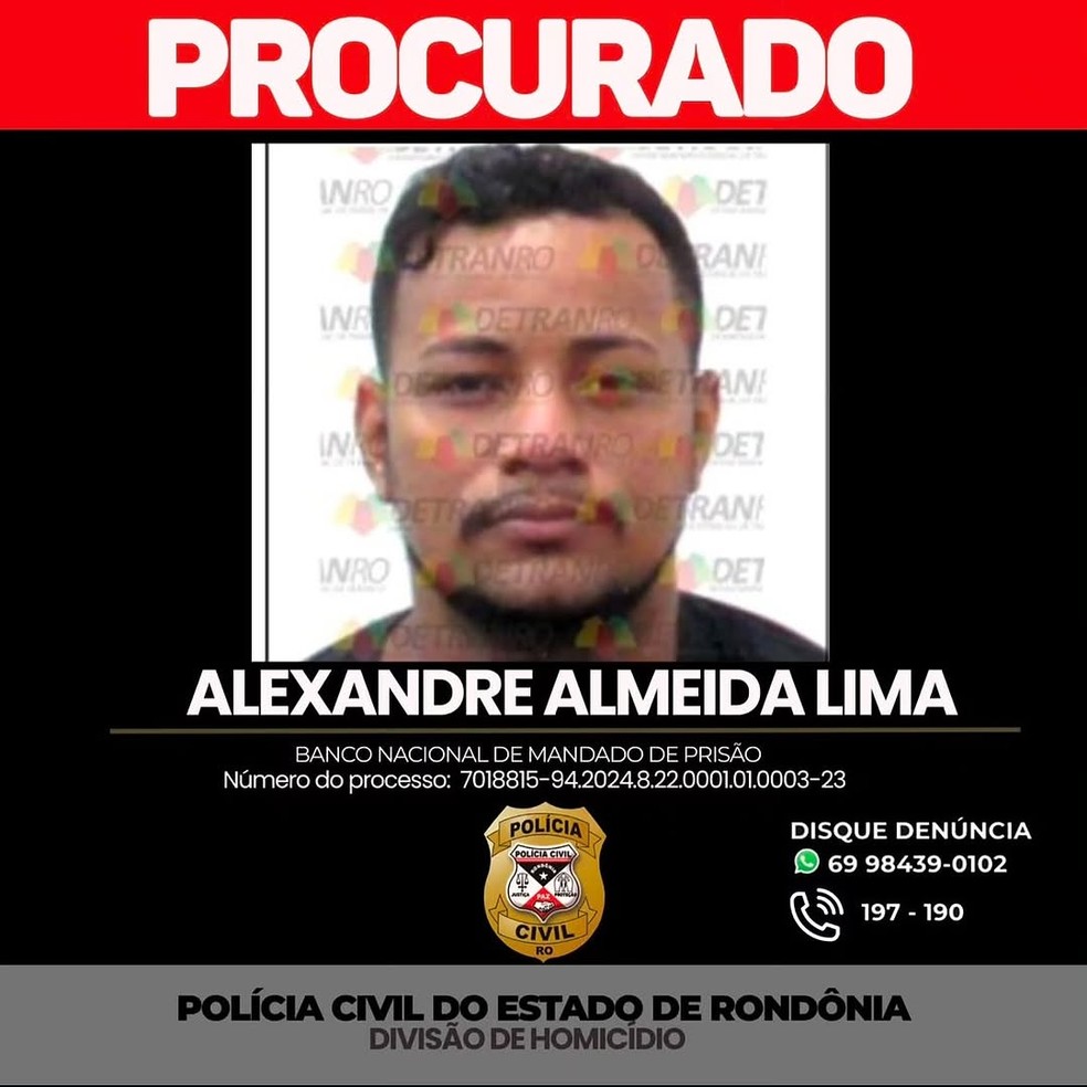 Alexandre Almeida, procurado pela Polícia Civil — Foto: Polícia Civil/Divulgação