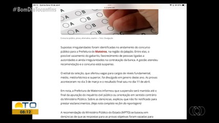 Suspensão de concurso de Mateiros é destaque no g1 Tocantins