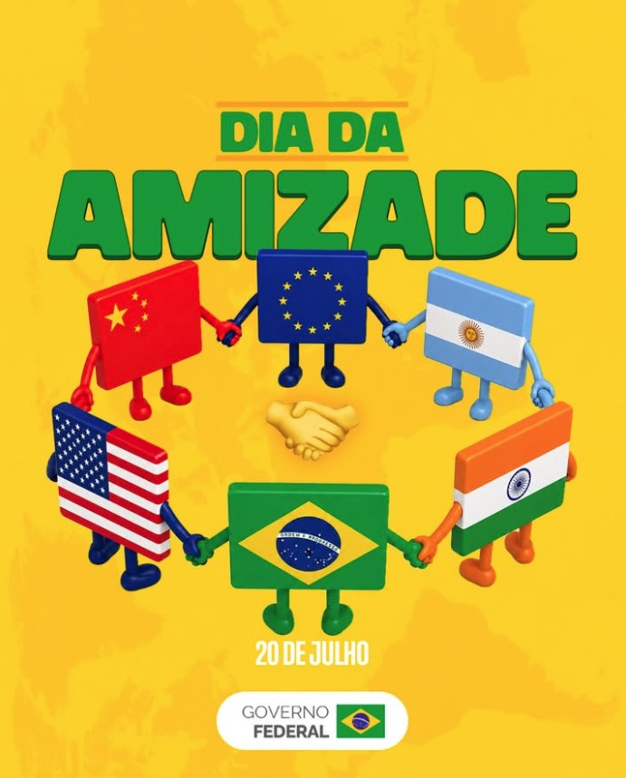 'Dia da Amizade': Em meio ao tarifaço, governo publica imagem do Brasil de mãos dadas com os EUA e manda indireta